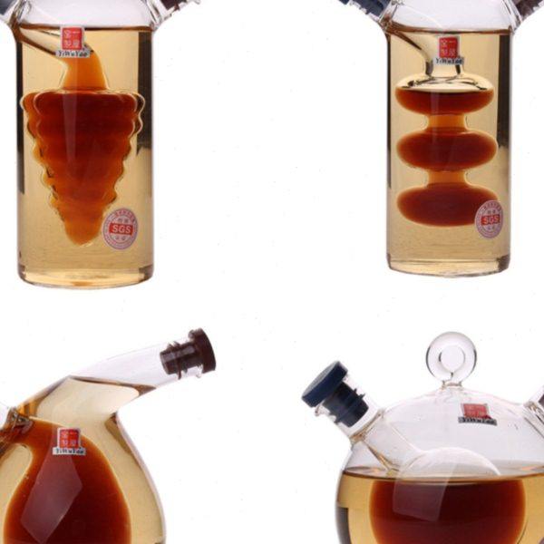 一屋窑日式创意油壶家用厨房防漏玻璃双口两用餐厅大小油醋分离瓶