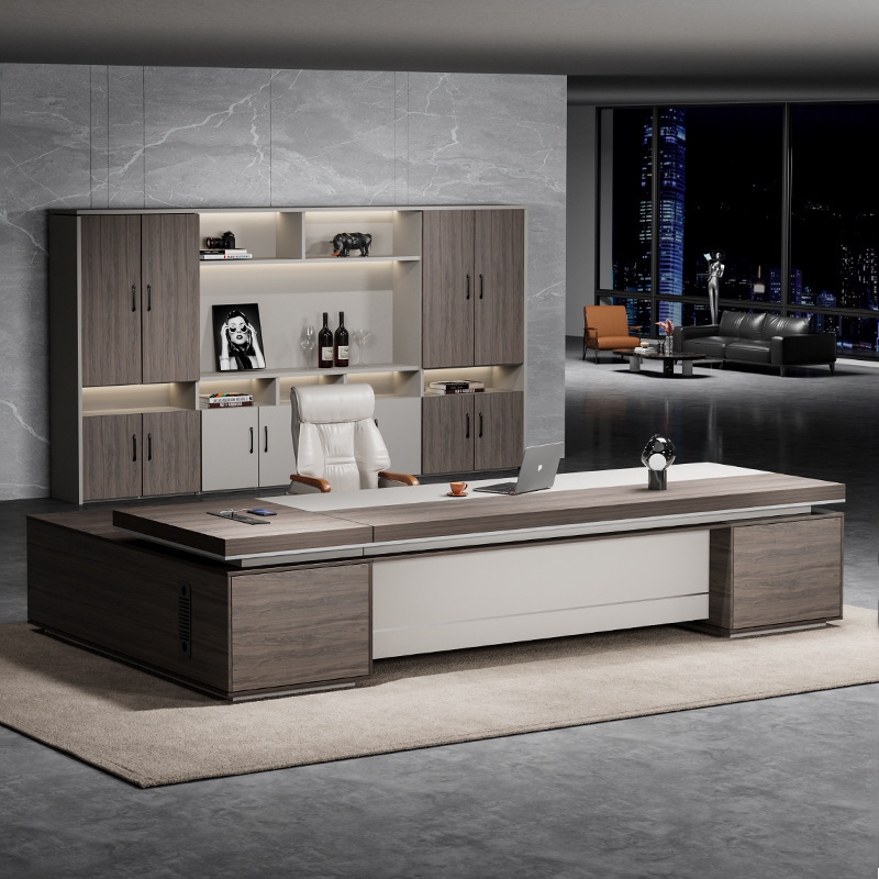 办公家具双柜老板桌办公桌椅组合简约现代总裁桌经理大班台主管桌
