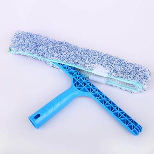 保洁专用毛头玻璃擦35cm加厚型纤维涂水器魔术扣擦玻璃 工具t架