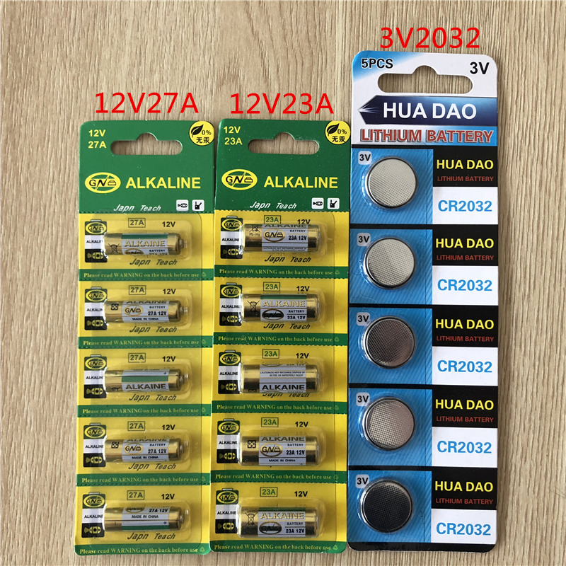 12V23A/27A车库门遥控器电池3v2032纽扣电池门禁汽车防盗器电池