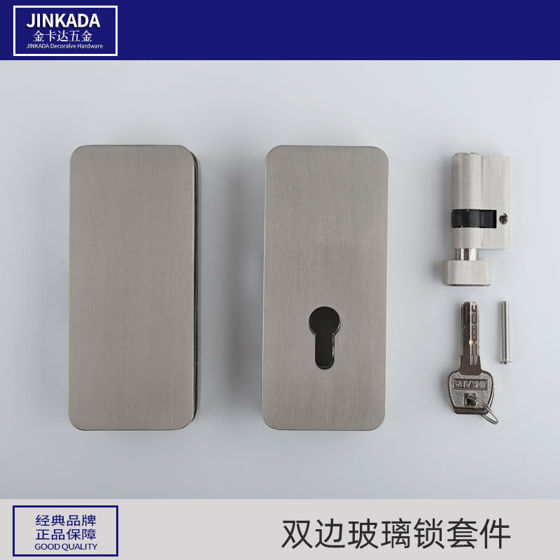 大门店铺拉手锁单门单开玻璃门锁 地锁玻璃无执手锁 开孔无把手锁