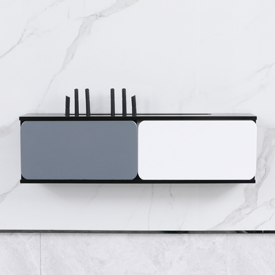 实木wifi路由器收纳盒挂墙免打孔猫机顶盒置物架电视线插座遮挡盒