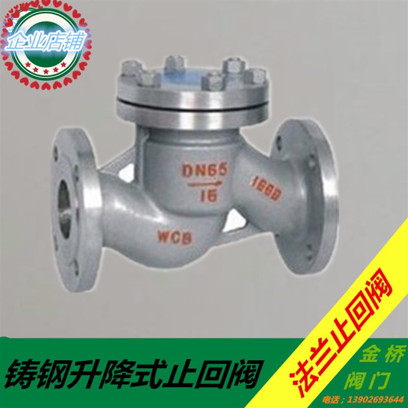 H41H-16C铸钢升降式止回阀逆止阀单向阀法兰止回阀DN40 50 80 100