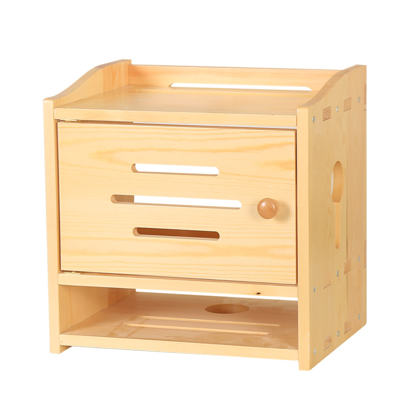 实木路由器收纳盒无线wifi收纳架子机顶盒插线板电线整理盒置物架