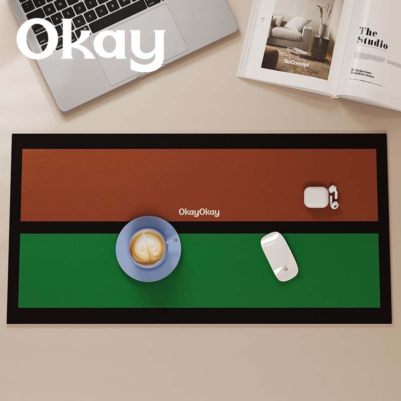 okay撞色拼贴鼠标垫家用办公书桌垫简约高级感电竞电脑键盘桌面垫