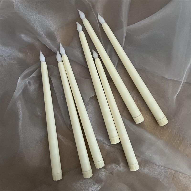 长杆闪烁电池蜡烛小夜灯餐桌仿真火焰暖光剧本杀地摊灯客厅氛围灯