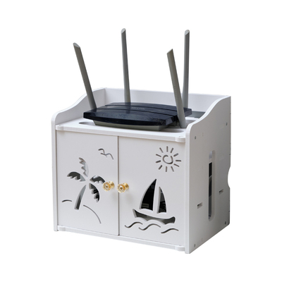 无线路由器收纳盒wifi收纳架排插电线插线板光猫机顶盒挂墙置物架