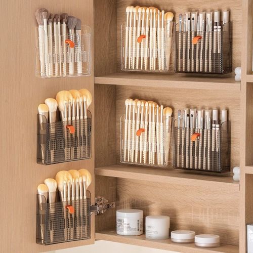 镜柜壁挂放口红架子浴室柜化妆刷眼线笔唇釉化妆品分格收纳盒子