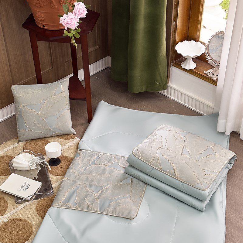 全棉欧式提花抱枕被子两用汽车上靠垫办公室枕头二合一纯棉空调被