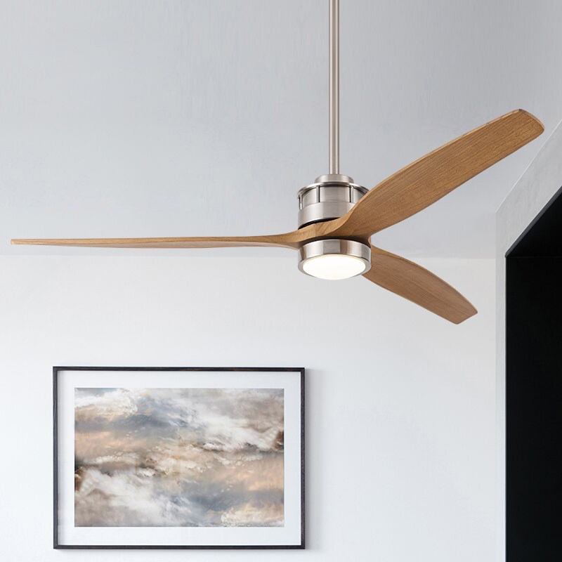 美式复古家用吊扇k灯中古客厅实木风扇大风力餐厅米家智能电风扇