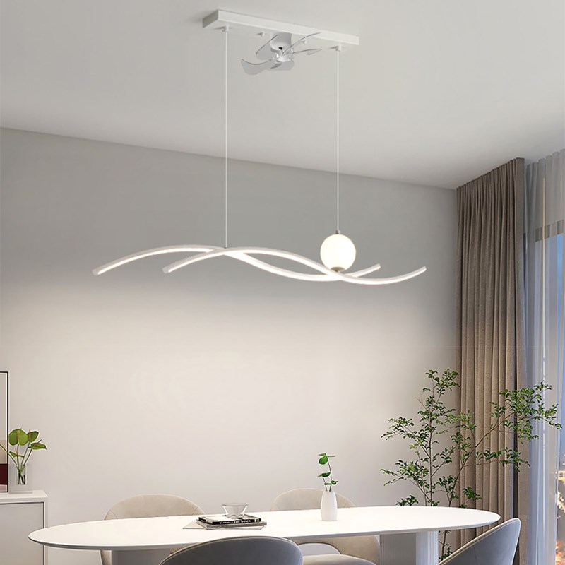 风扇灯节能直流变频现代简约个性创意LED家用餐厅灯吊扇一体灯具