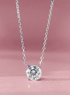 珠宝 欧美新款项链S925银6.5mm一克拉时尚百搭X项链锁骨项链