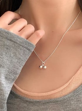 新款迷你小樱桃h蛇骨链韩系简约百搭s925银项链ins气质闺蜜锁骨链