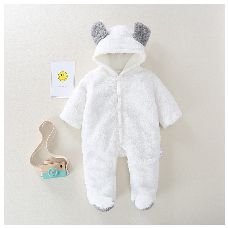 厂家直供新生儿宝宝短袖连体衣婴儿外出服Q冬季加厚保暖爬服