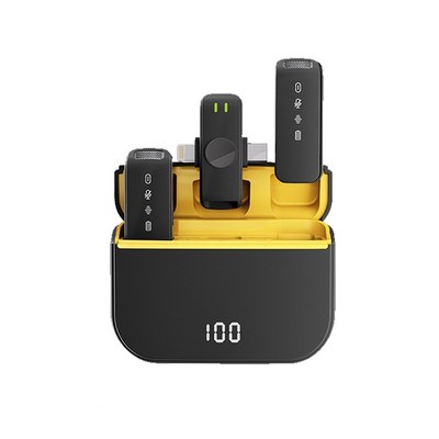 新款私模2.4G智m能降噪无线领夹麦克风带数显充电仓抖音直播小话