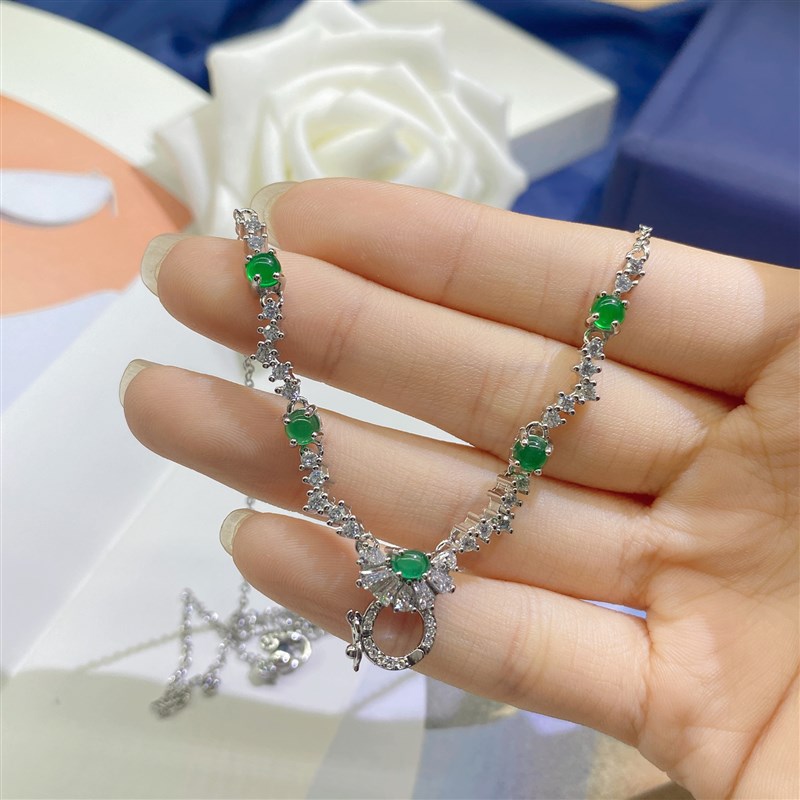 高档珠宝翡翠彩宝碧玺吊坠扣通用项链 一款多P戴葫芦扣万能项链女