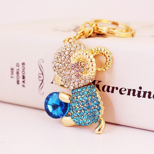 可爱水晶饰品生肖小羊汽车钥匙扣女包配饰挂件钥匙链新款包.包128