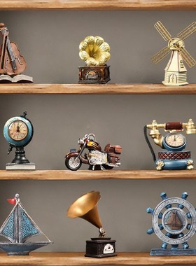 美式复古工艺品创意摆件s摩托车模型摆饰服装店咖啡厅工业风装饰