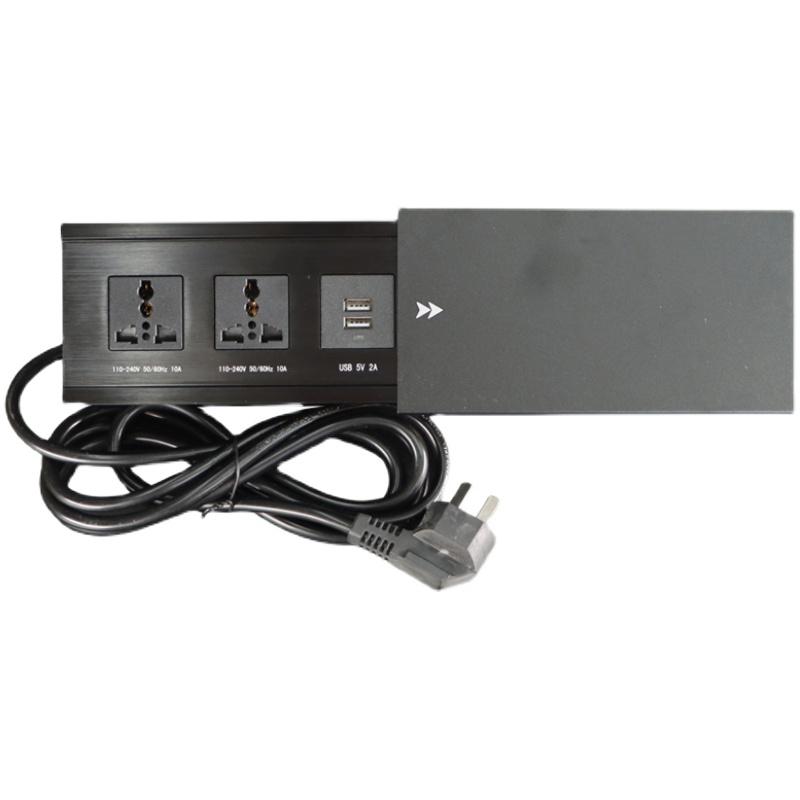 桌面嵌入式插座多功能隐藏式台面滑盖式排插岛台无线充电餐桌家用