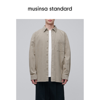 男士秋季廓形灯芯绒长袖衬衫