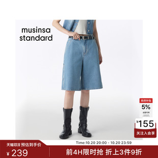 韩国26新品女士宽松百慕大五分裤牛仔短裤MUSINSA STANDARD