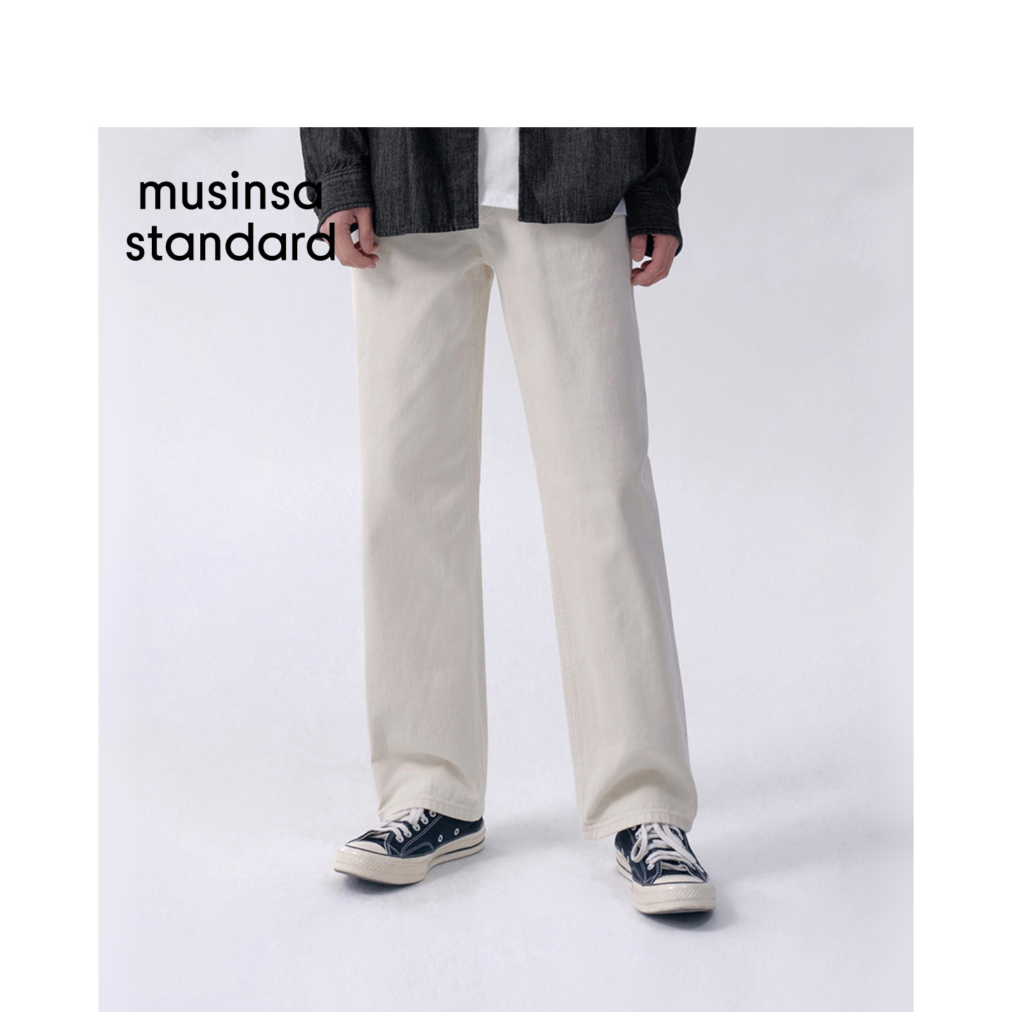 韩国秋冬时尚男士通勤休闲简约直筒牛仔裤MUSINSA STANDARD