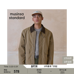 百搭潮流休闲拼接领夹克外套musinsa 大码 standard 男士 韩国春季