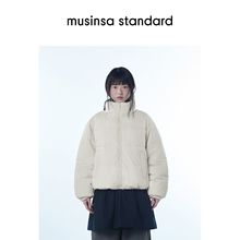 韩国25秋冬女士两面穿实用立领加绒棉服短外套musinsa standard