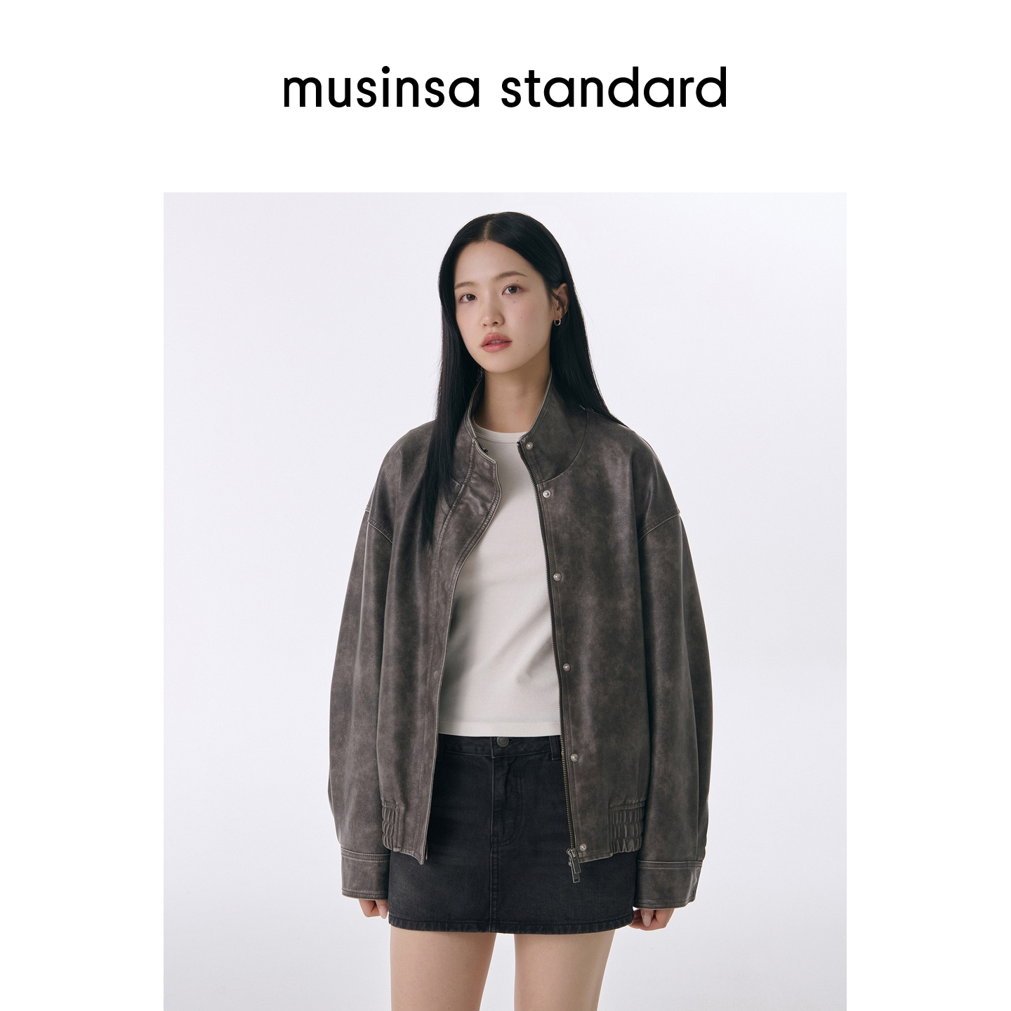 女士秋季时尚高领短款夹克外套