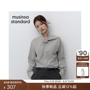 韩国26秋季新品女士时尚百搭格纹系带衬衫MUSINSA STANDARD
