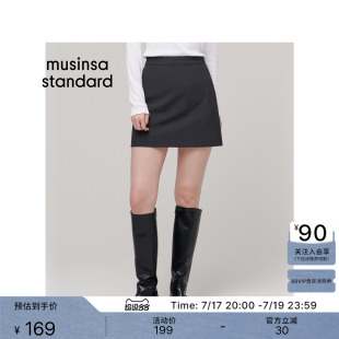 韩国春夏季女士A字裙短裙高腰显瘦通勤半身裙MUSINSA STANDARD