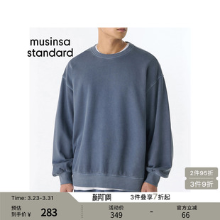 风舒适复古水洗做旧宽松卫衣musinsa 大码 standard 男士 韩国春季