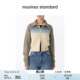 musinsa 拉链针织开衫 standard 女士大翻领撞色麻花短款 韩国春季