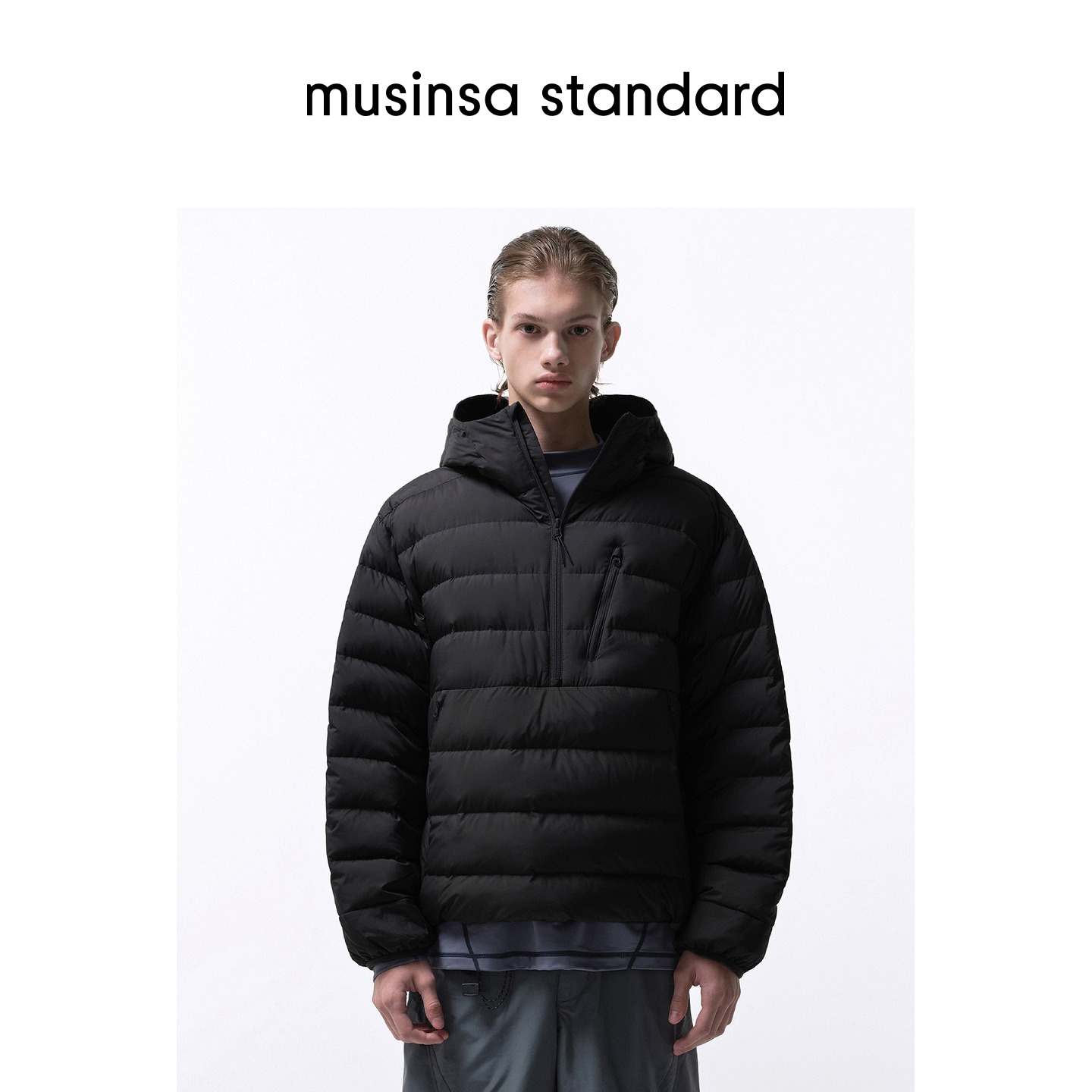 男士城市休闲时尚半拉链羽绒服