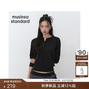 韩国26秋季新品女士百搭时尚舒适基础亨利领针织MUSINSA STANDARD