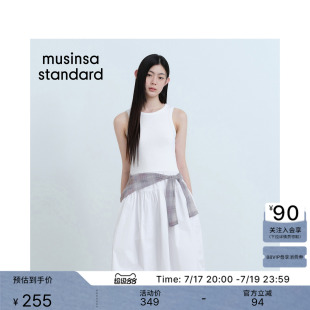 韩国26夏季新品女士修身吊带款无袖蓬蓬连衣裙MUSINSA STANDARD