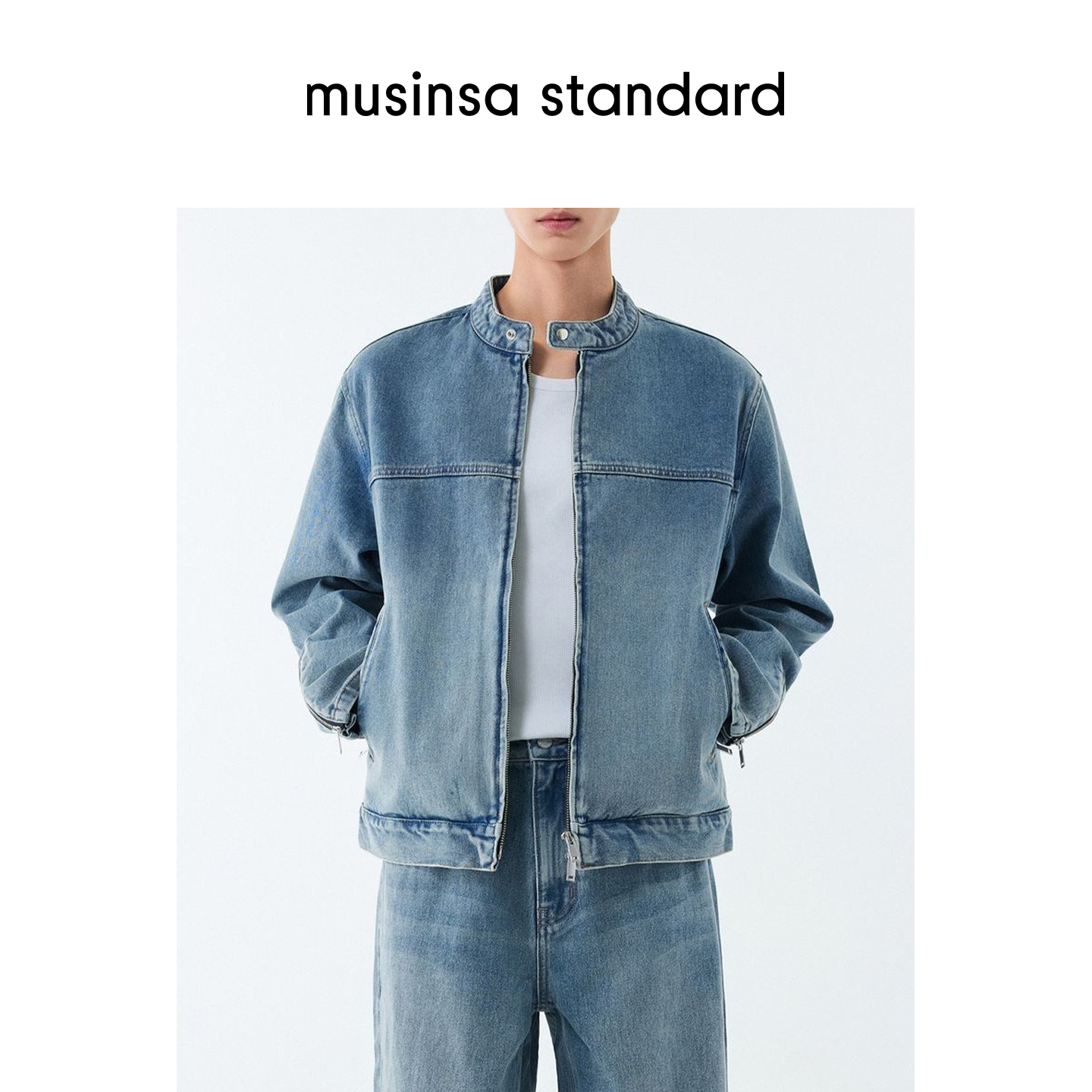 男士秋季潮酷牛仔赛车夹克外套