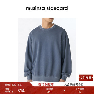 韩国春季男士大码风舒适复古水洗做旧宽松卫衣musinsa standard