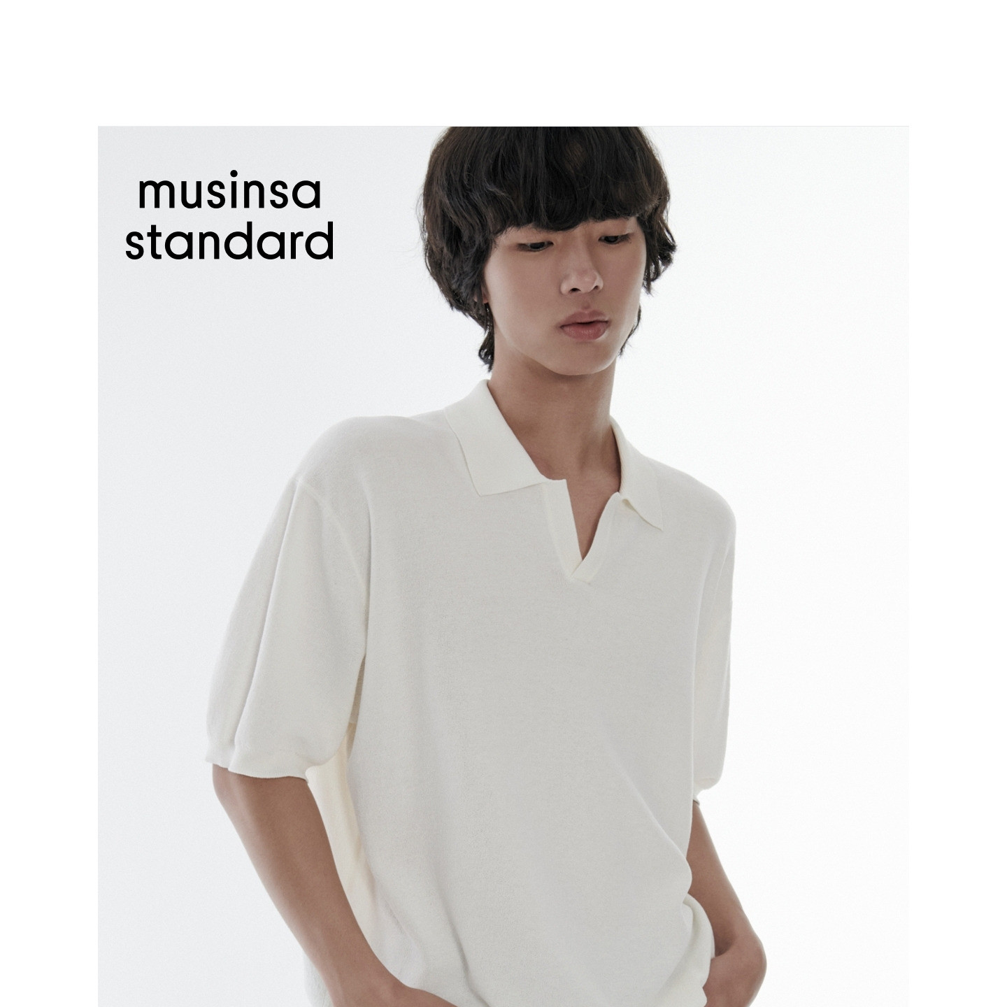 夏季男士时尚休闲V领针织polo衫