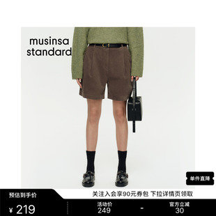 韩国早秋新品女士单褶设计灯芯绒短裤MUSINSA STANDARD