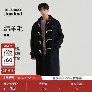 【含羊毛】韩国25秋冬男士大码毛呢大衣外套musinsa standard