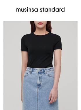 韩国26春季新品女士日常通勤时尚修身短袖T恤musinsa standard