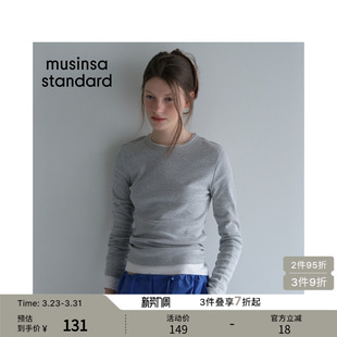 T恤musinsa 显瘦百搭长袖 standard 女士简约纯色修身 韩国春季
