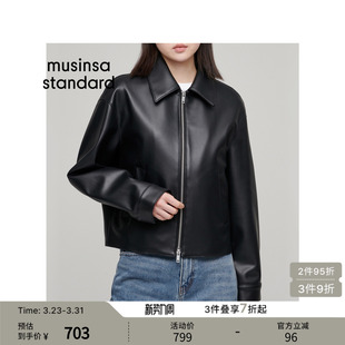 standard 百搭人造皮革廓形夹克外套musinsa 韩国春季 女士时尚