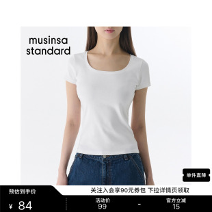 韩国26夏季新品女士日常通勤修身圆领短袖T恤MUSINSA STANDARD