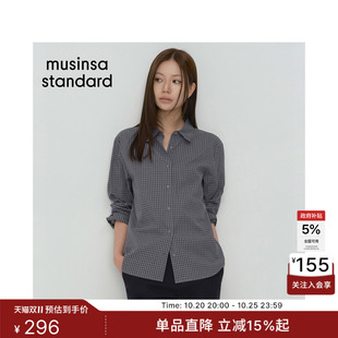 韩国26秋冬新品休闲女士百搭时尚休闲格纹衬衫MUSINSA STANDARD