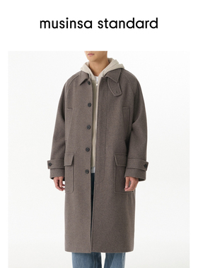 【含羊毛】韩国25秋冬男士大码毛呢大衣外套musinsa standard