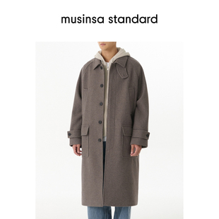 毛呢大衣外套musinsa 大码 韩国25秋冬男士 standard 含羊毛