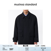 毛呢大衣外套musinsa 廓形短款 standard 大码 韩国秋冬男士