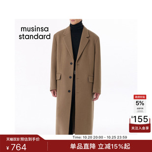 【含羊毛】韩国26秋冬新品男士长款单排扣大衣MUSINSA  STANDARD